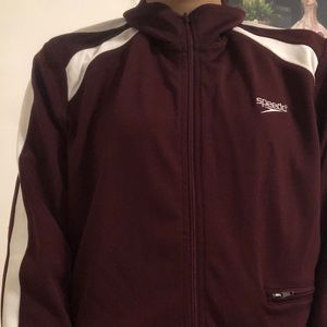 Speedo maroon track jacket